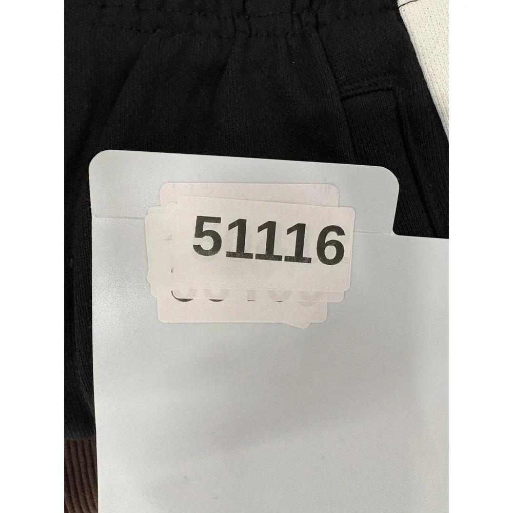 Nike Air Jogger Pants Kids Medium Black White Colorblock Fleece Taper Leg Gym